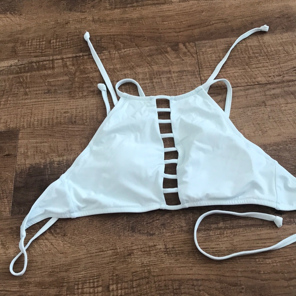 Light blue PINK swim top never worn